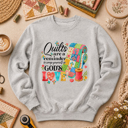 Quilts Are A Reminder Of Gods Love Long Sleeve - Sport Grey