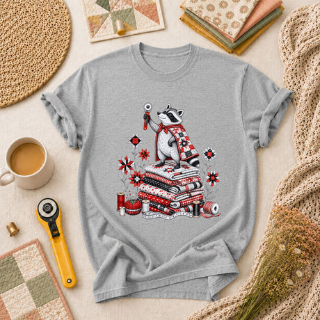 Raccoon Quilter Rotary Cutter Fabric Stack T-Shirt