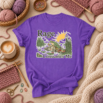 Rage Consumes Me Frog Quilting T-Shirt - Purple