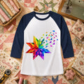 Rainbow Quilt Star Patchwork Pride Raglan Sleeve