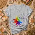 Rainbow Quilt Star Patchwork Pride Women's V-Neck