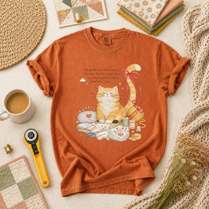 Relaxing Cat Gentle Hum Of Sewing T-Shirt - Yam