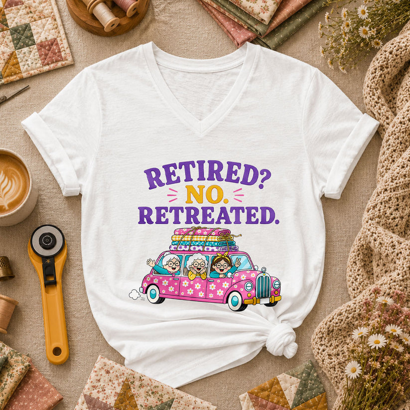 Retired No Retreated Women's V-Neck - White