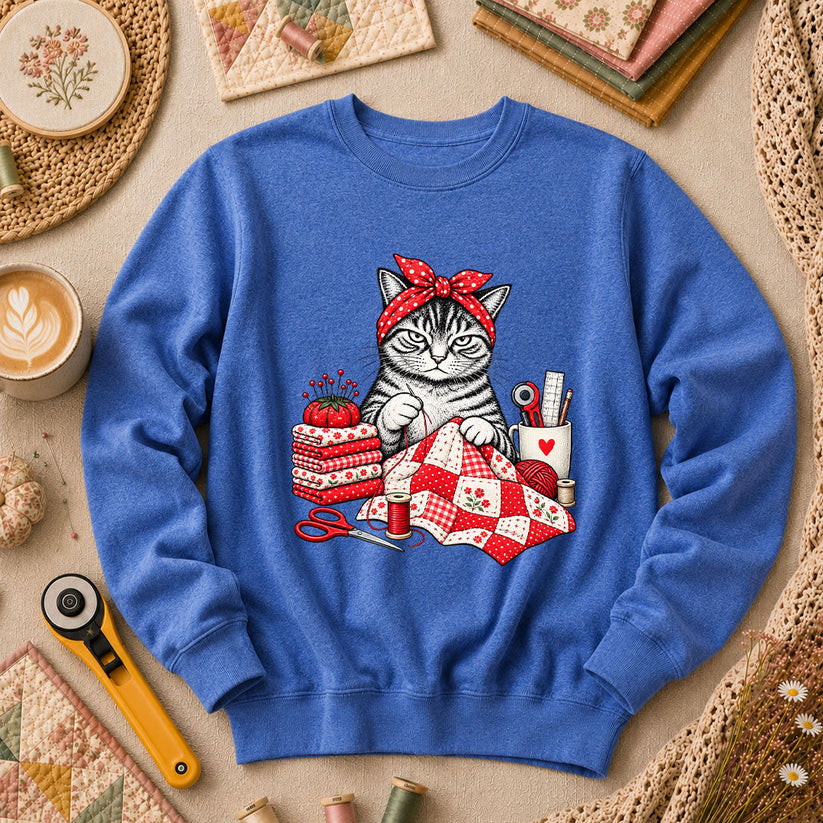 Rosie Bandana Cat Quilter Long Sleeve - Heather True Royal