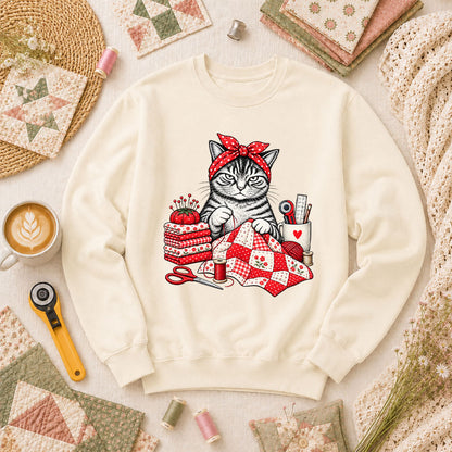 Rosie Bandana Cat Quilter Long Sleeve - Natural