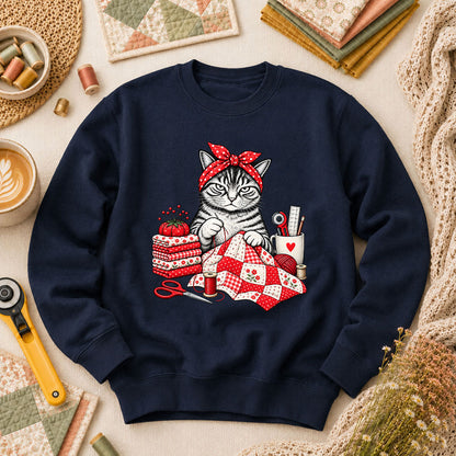Rosie Bandana Cat Quilter Long Sleeve - Navy