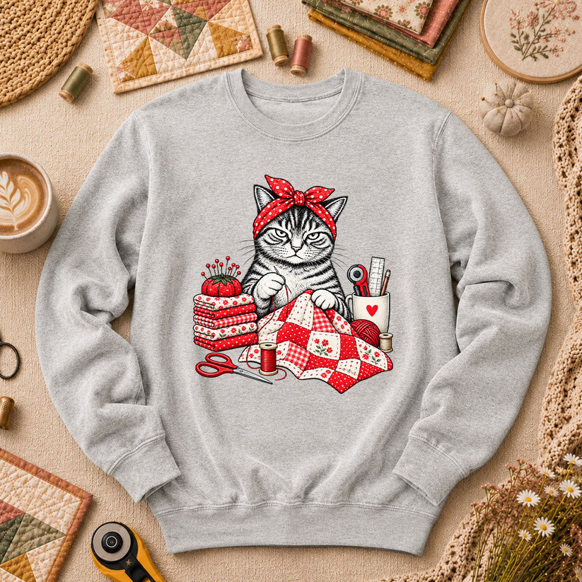 Rosie Bandana Cat Quilter Long Sleeve - Sport Grey