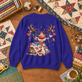 Rudolph Red Nose Reindeer With Quilt Basket Sweatshirt