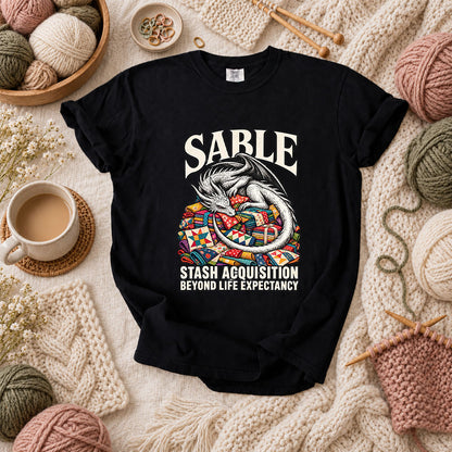 Sable Stash Acquisition Beyond Life Expectancy Dragon T-Shirt - Black