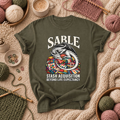 Sable Stash Acquisition Beyond Life Expectancy Dragon T-Shirt - Military Green