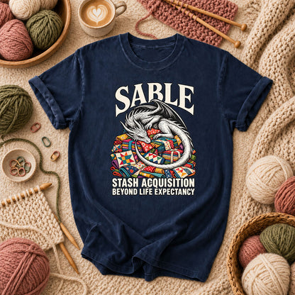 Sable Stash Acquisition Beyond Life Expectancy Dragon T-Shirt - Navy