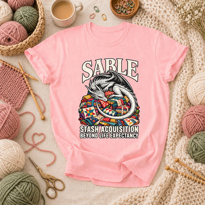 Sable Stash Acquisition Beyond Life Expectancy Dragon T-Shirt - Pink