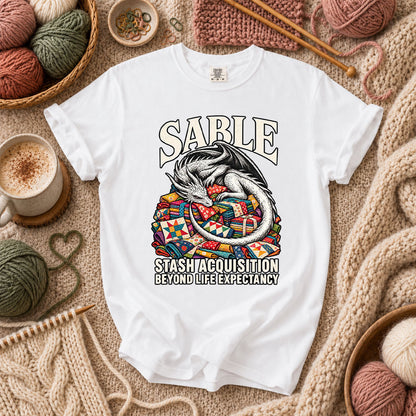 Sable Stash Acquisition Beyond Life Expectancy Dragon T-Shirt - White