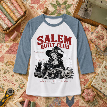 Salem Quilt Club Wicked Well-Crafted Witches Raglan Sleeve - Denim