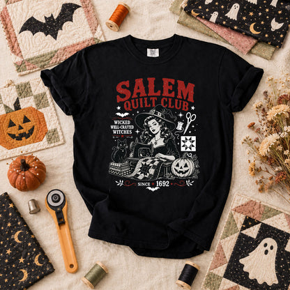 Salem Quilt Club Wicked Well-Crafted Witches T-Shirt - Black