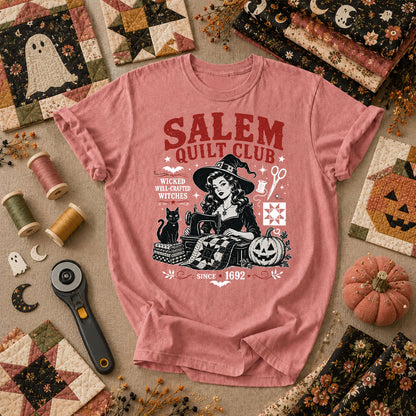 Salem Quilt Club Wicked Well-Crafted Witches T-Shirt - Heather Mauve