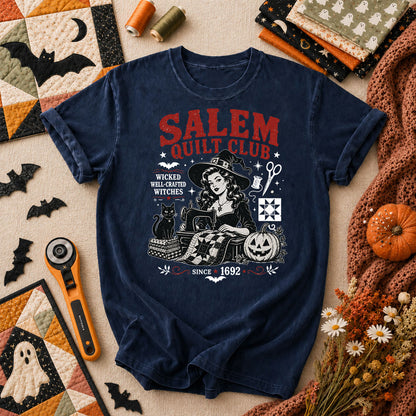 Salem Quilt Club Wicked Well-Crafted Witches T-Shirt - Navy