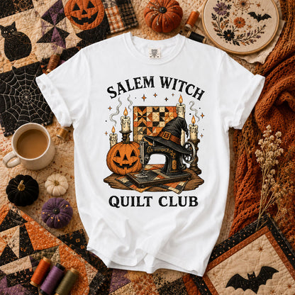 Salem Witch Quilt Club Halloween T-Shirt - White