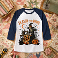 Season Of The Witch Halloween Quilter Raglan Sleeve