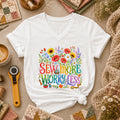 Sew More Worry Less Wildflower Bouquet Women's V-Neck