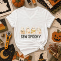 Sew Spooky Ghost Crew Halloween Women's V-Neck