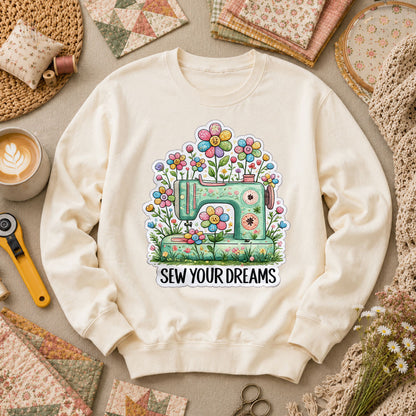 Sew Your Dreams Floral Sewing Machine Long Sleeve - Natural