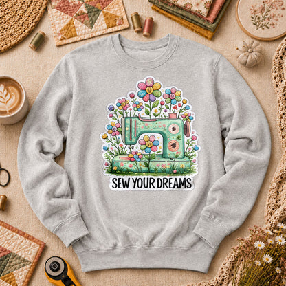 Sew Your Dreams Floral Sewing Machine Long Sleeve - Sport Grey