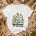 Sew Your Dreams Floral Sewing Machine Women's V-Neck