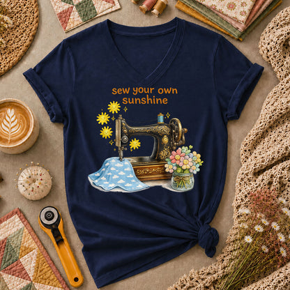 Sew Your Own Sunshine Women's V-Neck - Navy