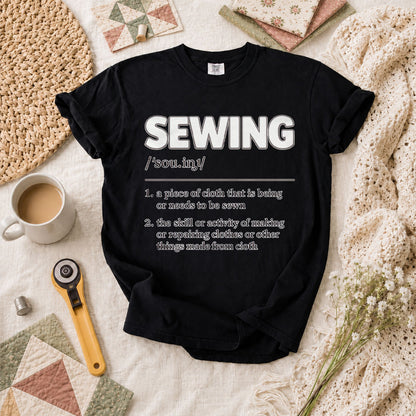 Sewing Definition Vintage T-Shirt - Black