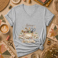 Sewing Handmade With Love Quilted With Care Women's V-Neck