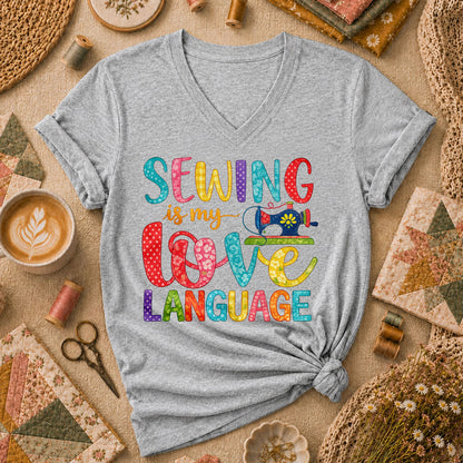 Sewing Is My Love Language Women's V-Neck - Athletic Heather