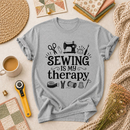Sewing Is My Therapy T-Shirt - Athletic Heather