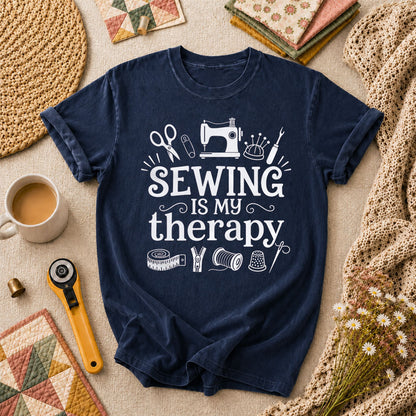 Sewing Is My Therapy T-Shirt - Navy