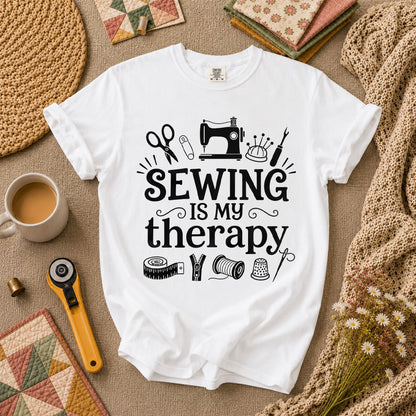 Sewing Is My Therapy T-Shirt - White