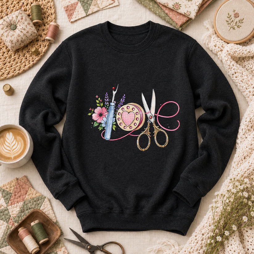 Sewing Love Long Sleeve - Black