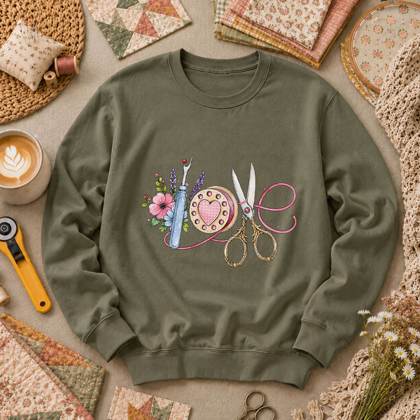 Sewing Love Long Sleeve - Military Green