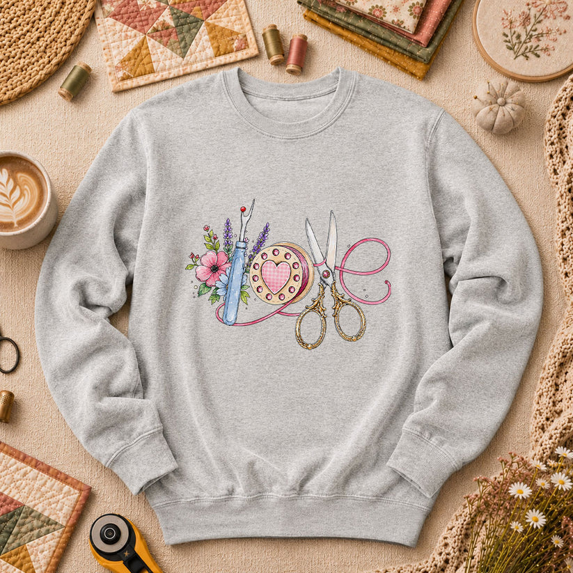 Sewing Love Long Sleeve - Sport Grey