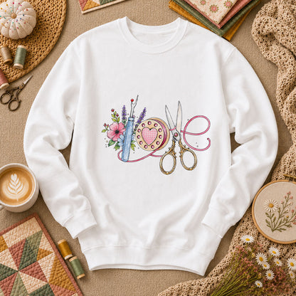 Sewing Love Long Sleeve - White