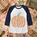Sewing Machine Pumpkin Halloween Raglan Sleeve
