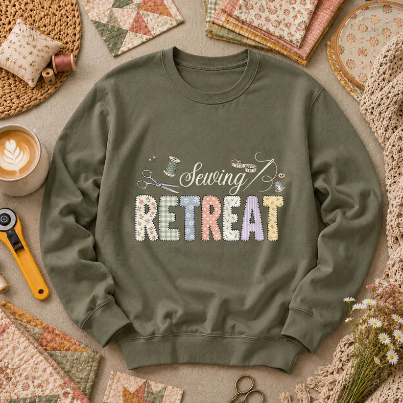 Sewing Retreat Long Sleeve - Military Green