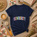 Sewrority Patchwork Fabric Letters Women's V-Neck