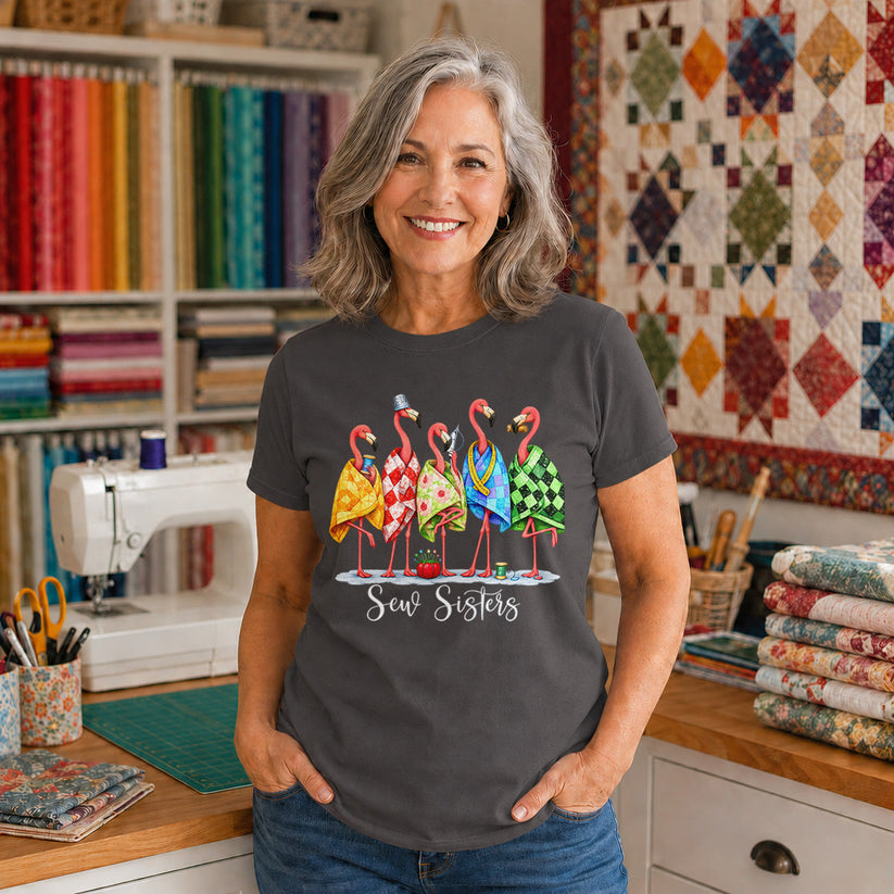 Sew Sisters Flamingo T-shirt