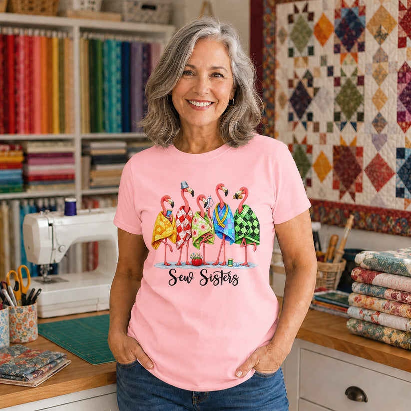 Sew Sisters Flamingo T-shirt