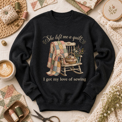 She Left Me A Quilt Long Sleeve - Black