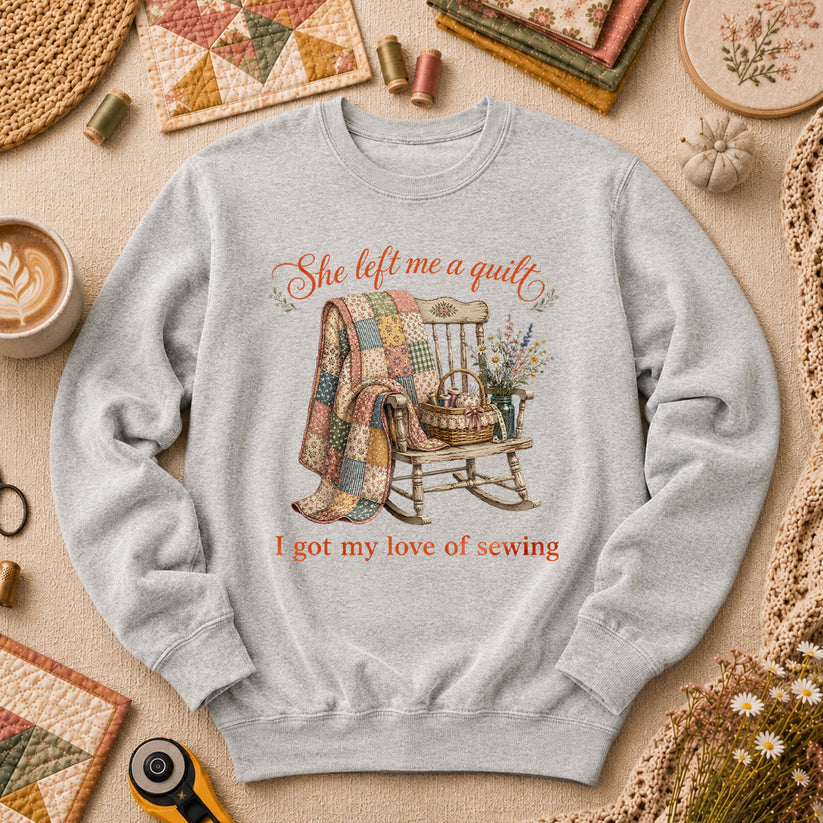 She Left Me A Quilt Long Sleeve - Sport Grey