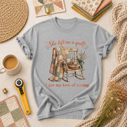 She Left Me A Quilt T-Shirt - Athletic Heather