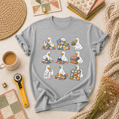 Silly Goose Quilting Squad T-Shirt - Athletic Heather