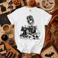 Skeleton Quilter Sewing Machine Halloween T-Shirt