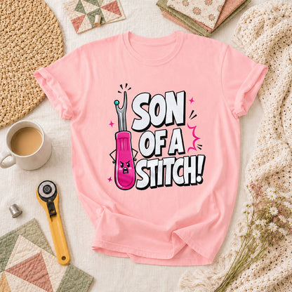 Son Of A Stitch Funny Seam Ripper T-Shirt - Pink